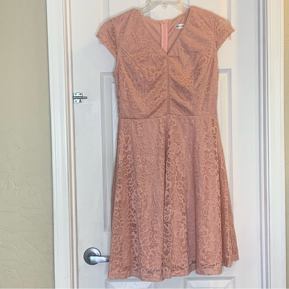 Muadress Pale Pink with lace overlay Dress Size Large